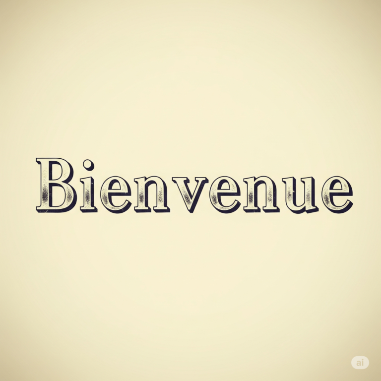 Bienvenue” written in a welcoming decorative font, representing the beginning of a newcomer’s journey into learning French in Québec.